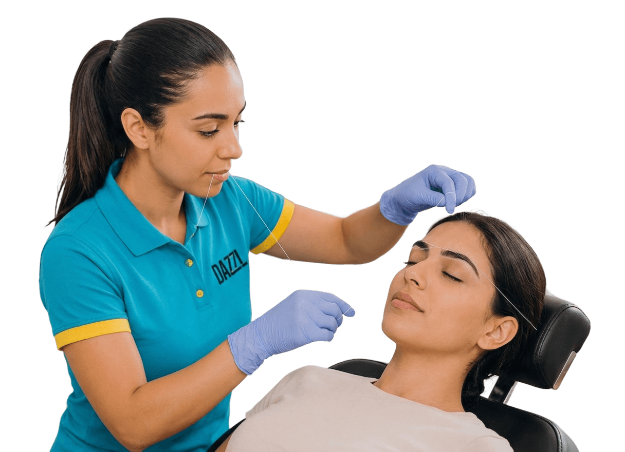 Premium home threading and face waxing services by certified expert